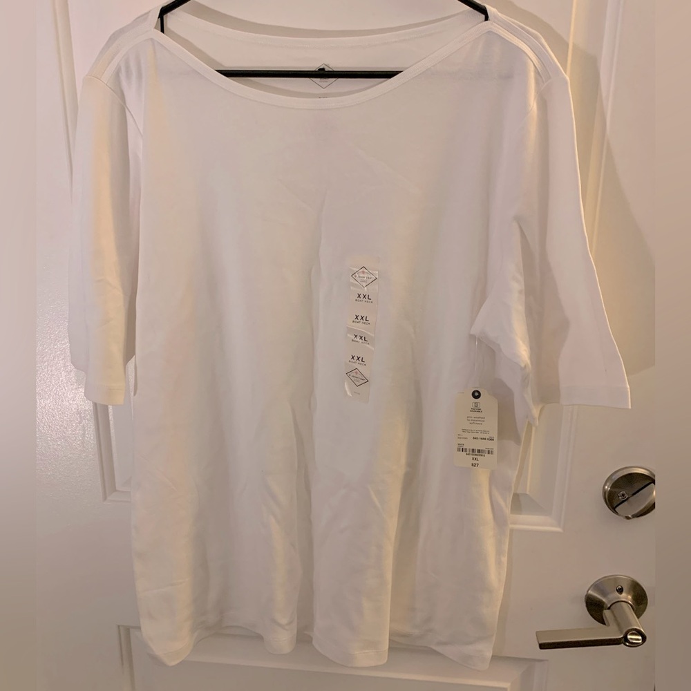 White Boatneck T-Shirt